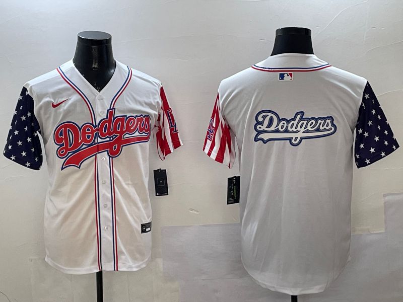 Men Los Angeles Dodgers Blank White a generation of national flags Joint name 2025 Nike MLB Jersey style 13
